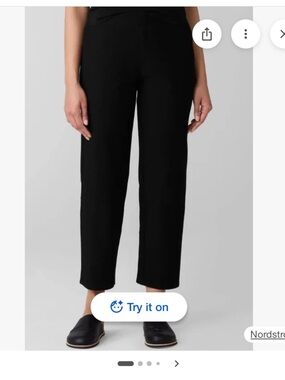 $198 Eileen Fisher Straight Leg Stretch Ankle
Pants PS/PP black pull on